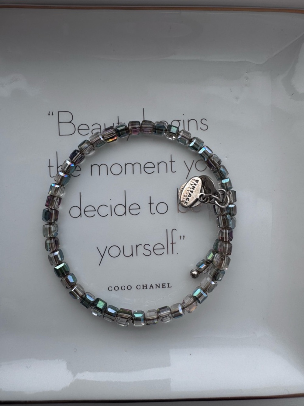 Alex and Ani STARRY-EYED Bangle Bracelet Teal SWAROVSKI Crystal